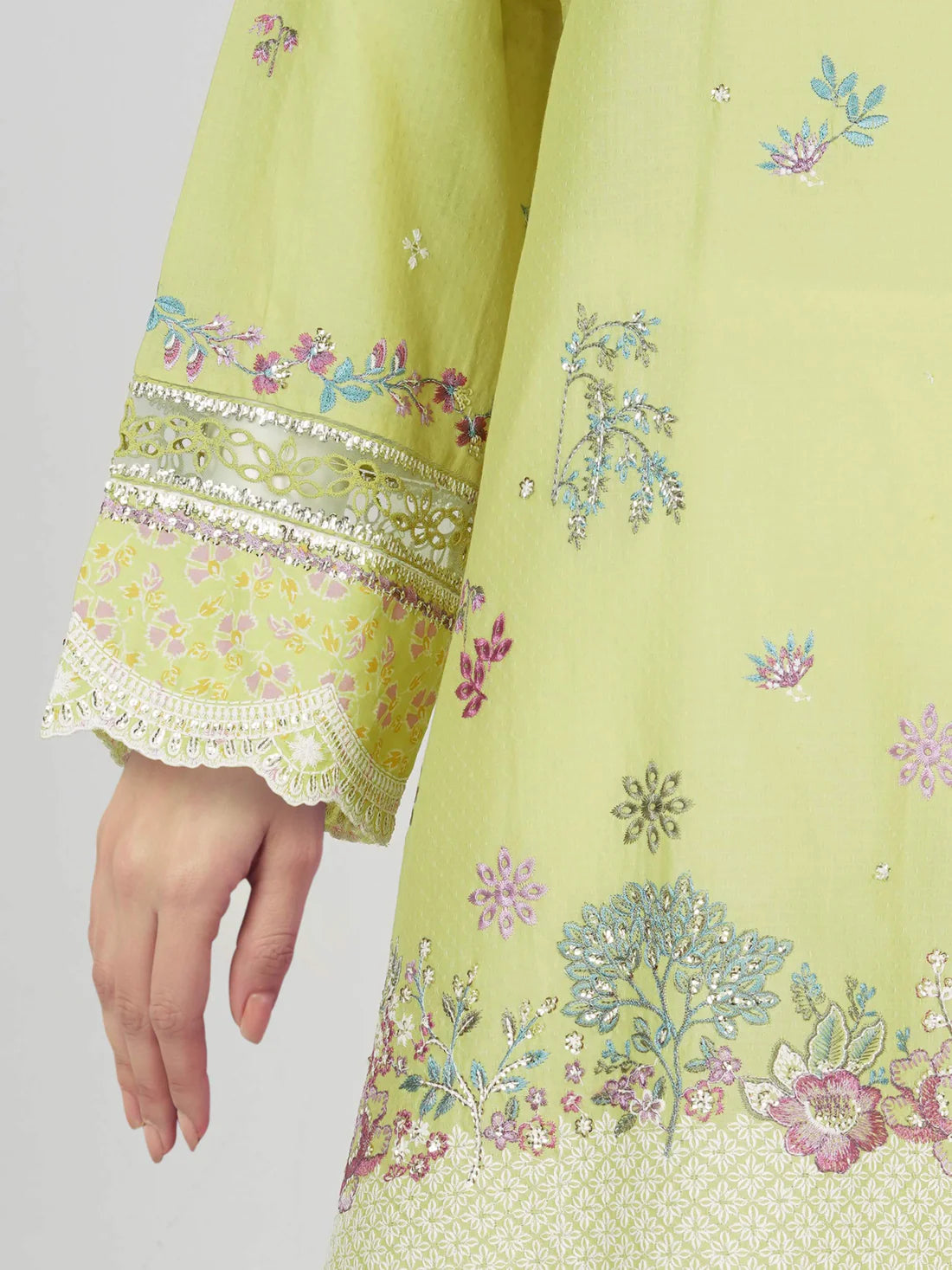 3 Piece Dobby Suit- Embroidered (Pret)
