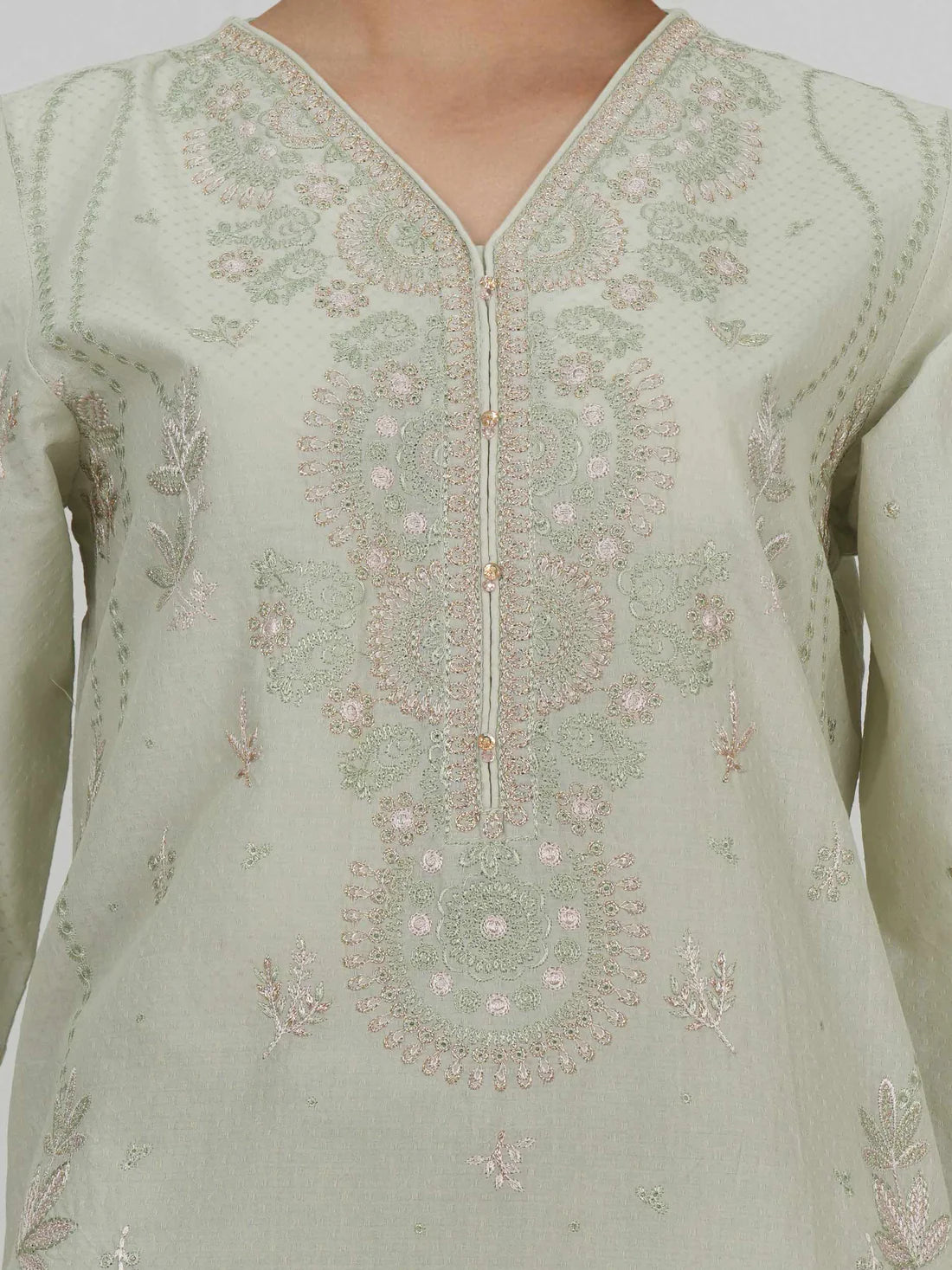 3 Piece Dobby Suit- Embroidered (Pret)