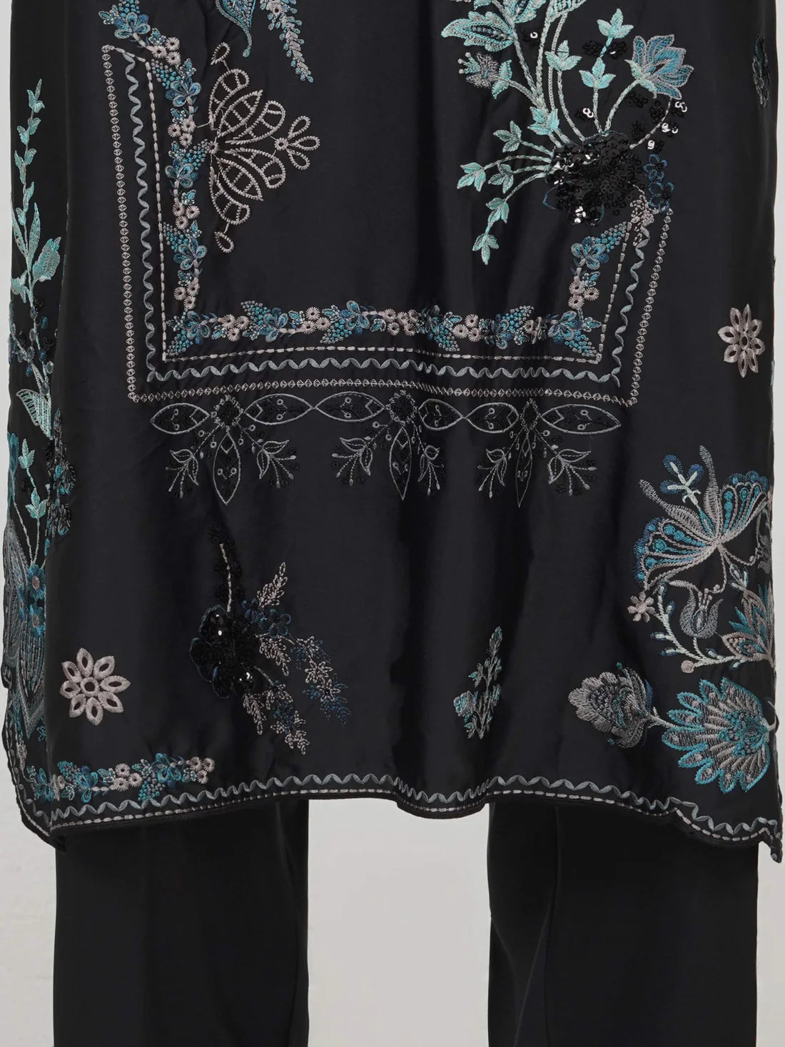 3 Piece Silk Suit- Embroidered (Pret)